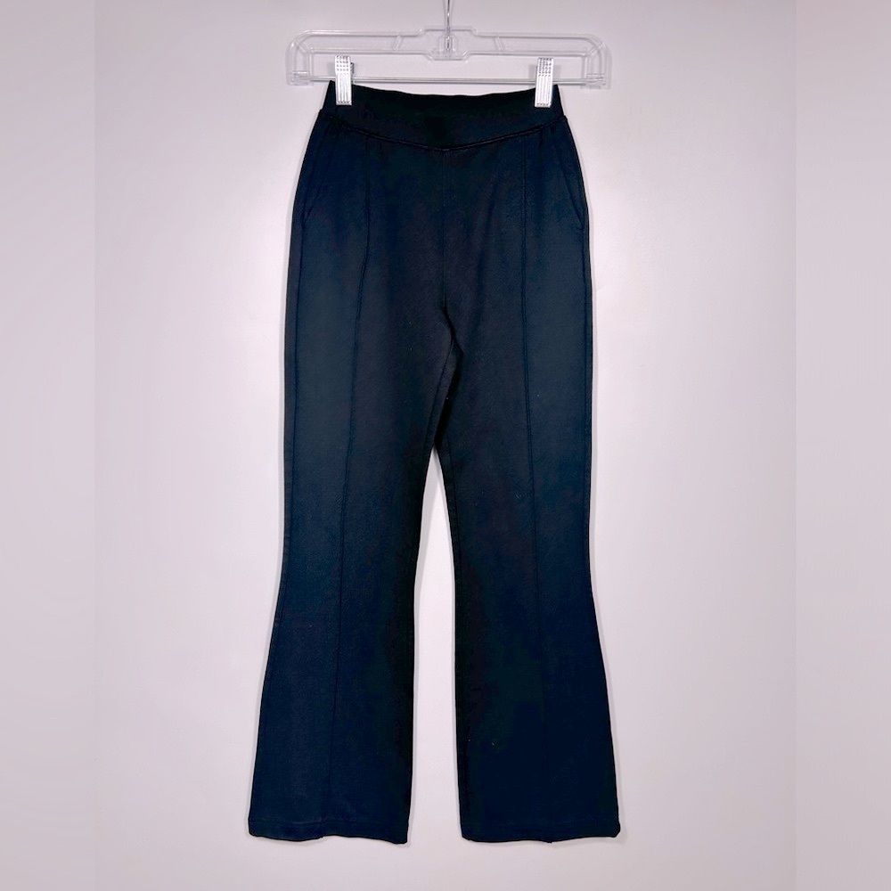 NEW MADEWELL Knit Kick Flare Ponte Pants Stretch XXS Black Pull On